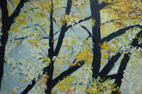 Autumn's Trees Branches original painting by Kristina Česonytė. Home