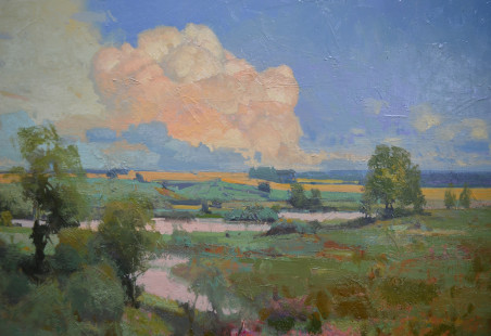 A Quiet August Evening original painting by Vytautas Laisonas. Home