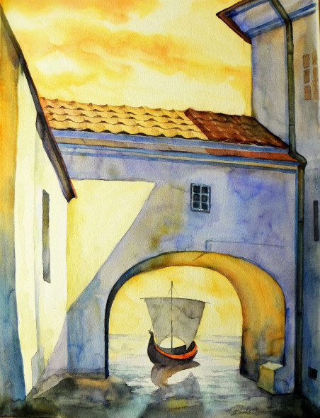 Return from a Journey original painting by Algirdas Zibalis. Home