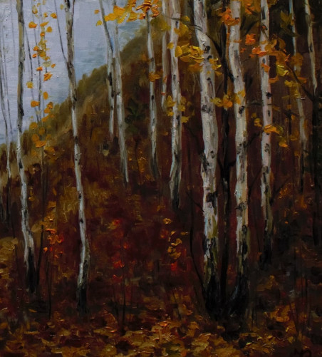 Autumn Birch Strings original painting by Irma Pažimeckienė. Home