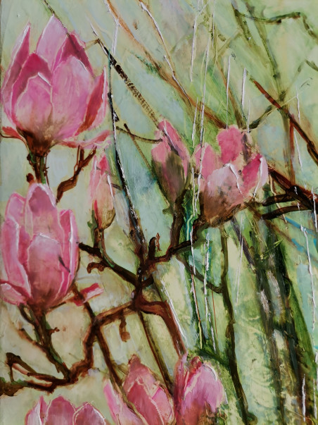 Magnolia original painting by Inesa Škeliova. Home