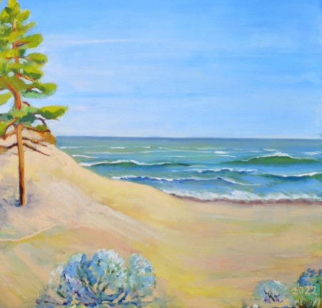 Seaside Pines original painting by Dalia Motiejūnienė. Home