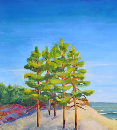 Seaside Pines original painting by Dalia Motiejūnienė. Home