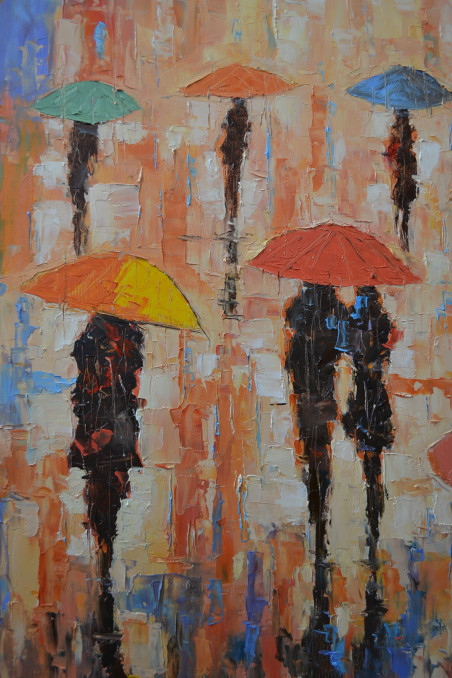 Little Umbrellas original painting by Rimantas Virbickas. Home