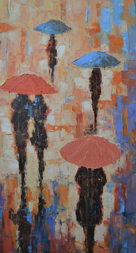 Little Umbrellas original painting by Rimantas Virbickas. Home