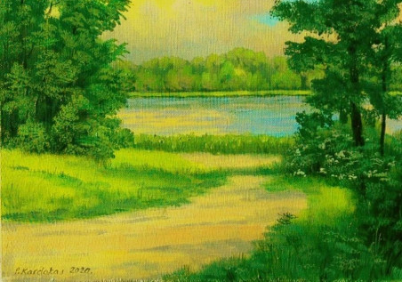 The Lake. Jūžintai original painting by Petras Kardokas. Home