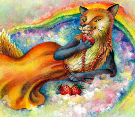 Fox Salegna original painting by Ina Lukauskaitė. Home