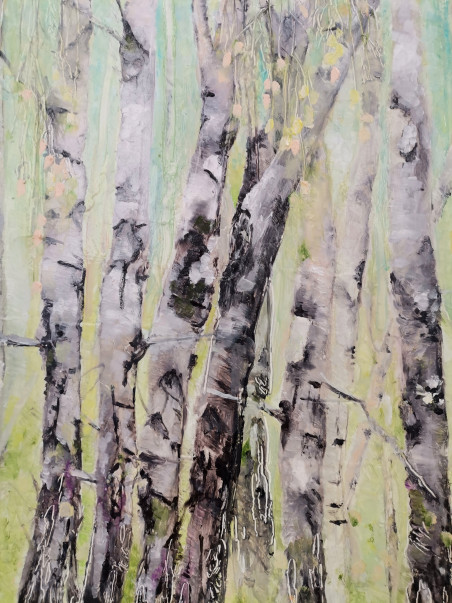 Birch Grove 2 original painting by Inesa Škeliova. Home