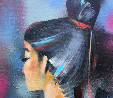 Indian girl original painting by Gražvyda Andrijauskaitė. Home