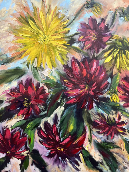 Dahlia original painting by Rita Medvedevienė. Home