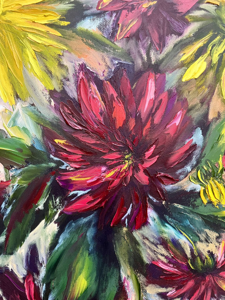 Dahlia original painting by Rita Medvedevienė. Home