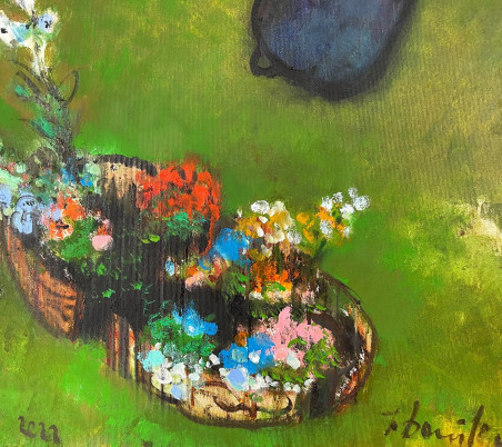 Grandma's Garden original painting by Jonas Daniliauskas. Home