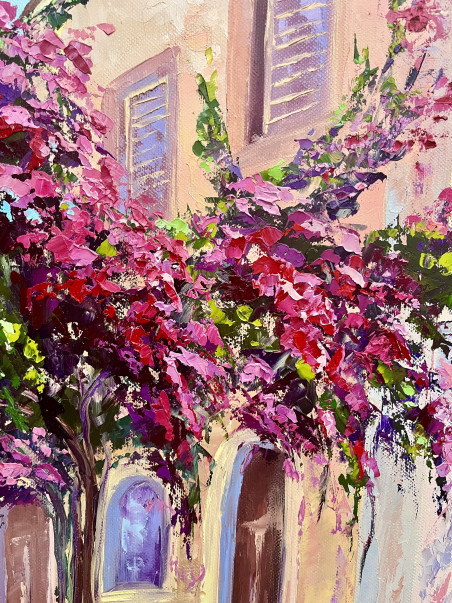 The Street of Dreams. Crete original painting by Rita Medvedevienė. Home