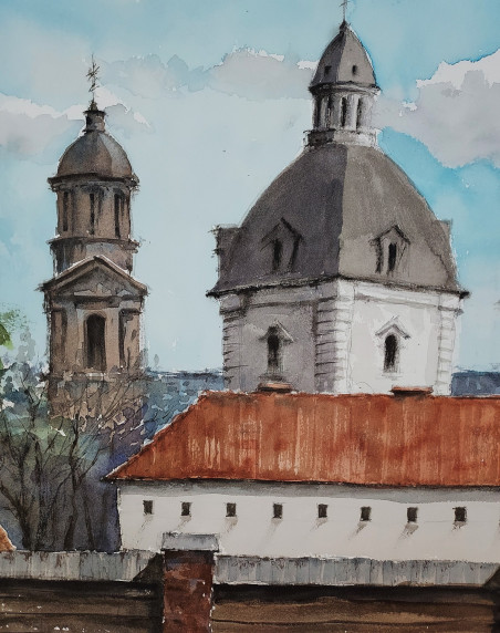 Pažaislis Monastery original painting by Eugis Eidukaitis. Home