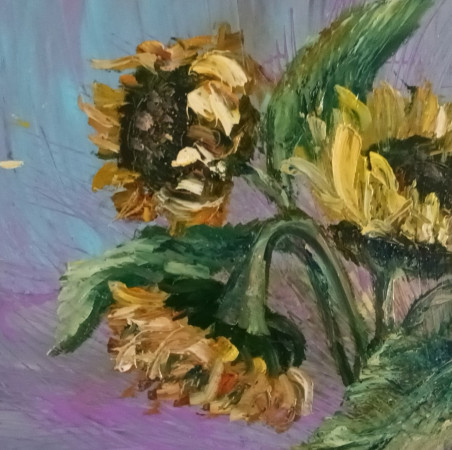 Sunflowers original painting by Lidija Dailidėnienė. Home