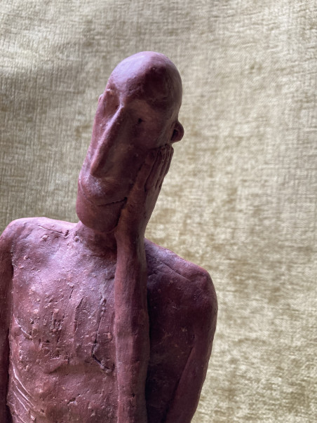 Caregiver. Pink. original painting by Robertas Strazdas. Sculpture