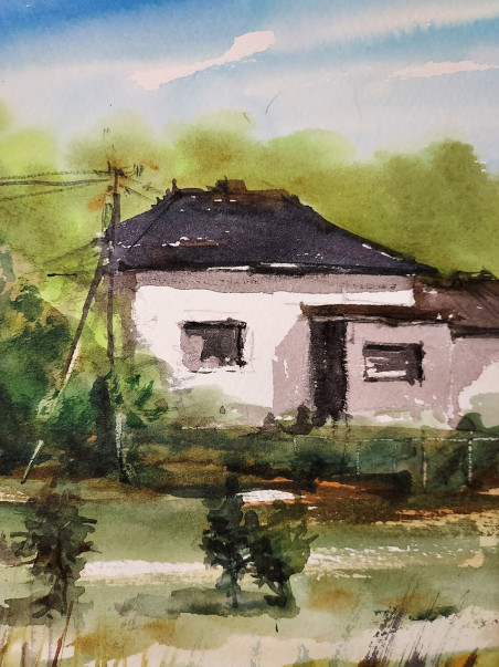 100 km around Vilnius. Joy str. original painting by Eugis Eidukaitis. Home