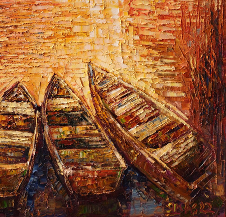 Fishing Boats original painting by Simonas Gutauskas. Home