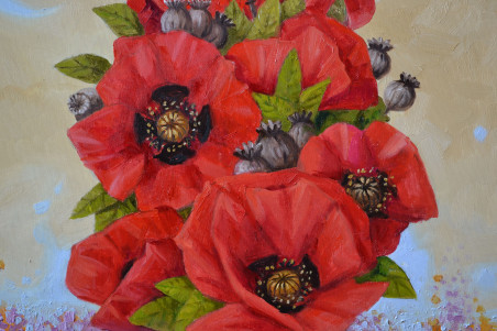 Poppy original painting by Artūras Braziūnas. Home