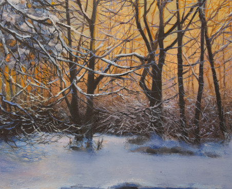 Winter original painting by Vladimiras Jarmolo. Home