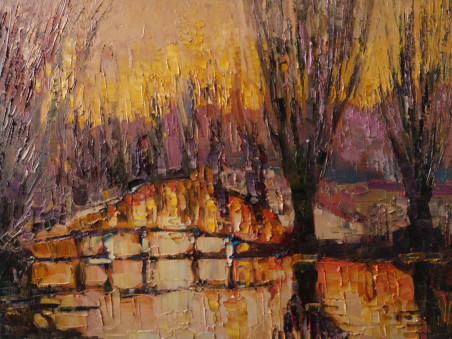 Bridge original painting by Simonas Gutauskas. Home