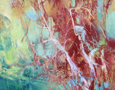 Spring Behind the Mountain original painting by Eglė Lipinskaitė. Abstract Paintings