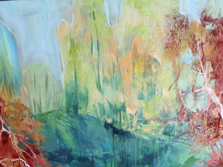 Spring Behind the Mountain original painting by Eglė Lipinskaitė. Abstract Paintings