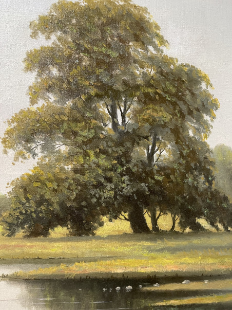 Oak by the River original painting by Rimantas Virbickas. Home