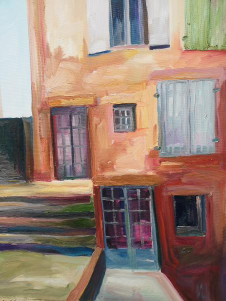 French Street original painting by Audinga Mockaitienė. Home