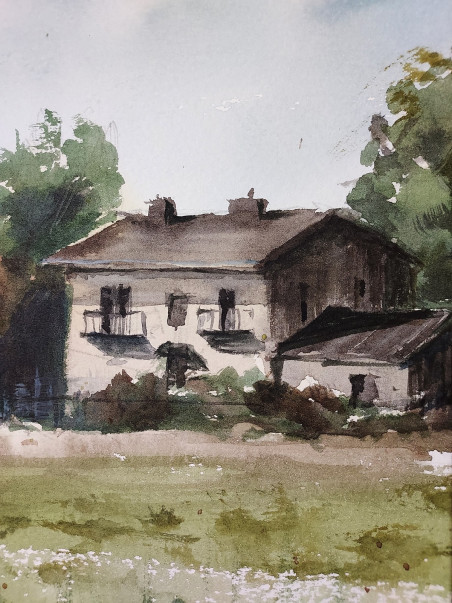 100 km around Vilnius. Joy str. No. 2 original painting by Eugis Eidukaitis. Home