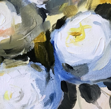 White Peonies original painting by Dina Jankauskienė. Home