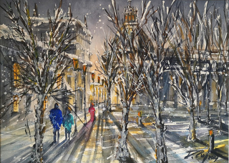 Winter Park original painting by Dmitrij Zuj. Home