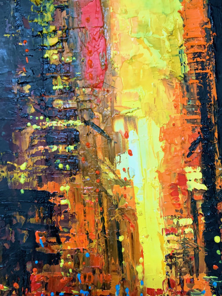 The Rhythm of the City 1 original painting by Nijolė Grigonytė Lozovska. Home