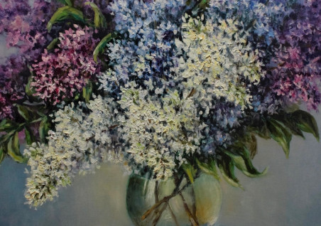 Lilacs original painting by Irma Pažimeckienė. Still-Life