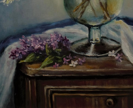 Lilacs original painting by Irma Pažimeckienė. Still-Life