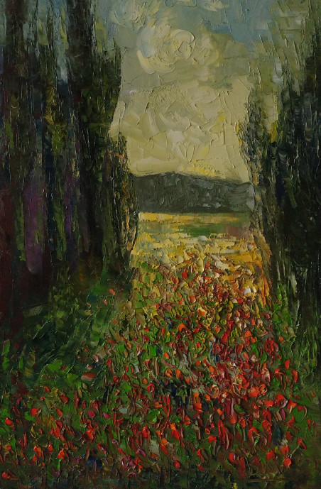 Poppies in the Forest original painting by Simonas Gutauskas. Home