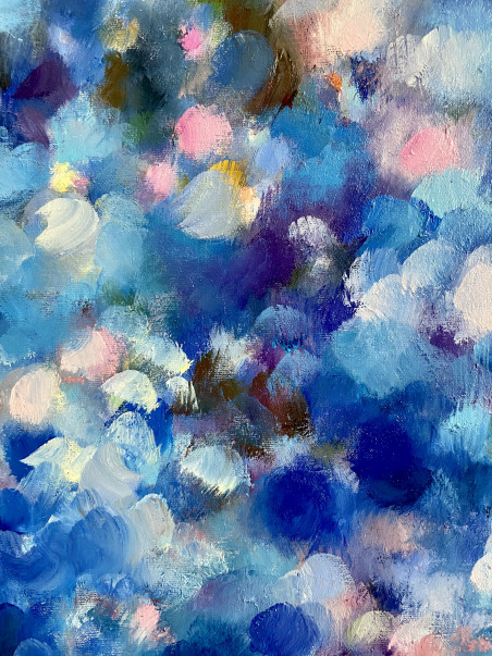 Blue original painting by Yuna Galejeva. Home