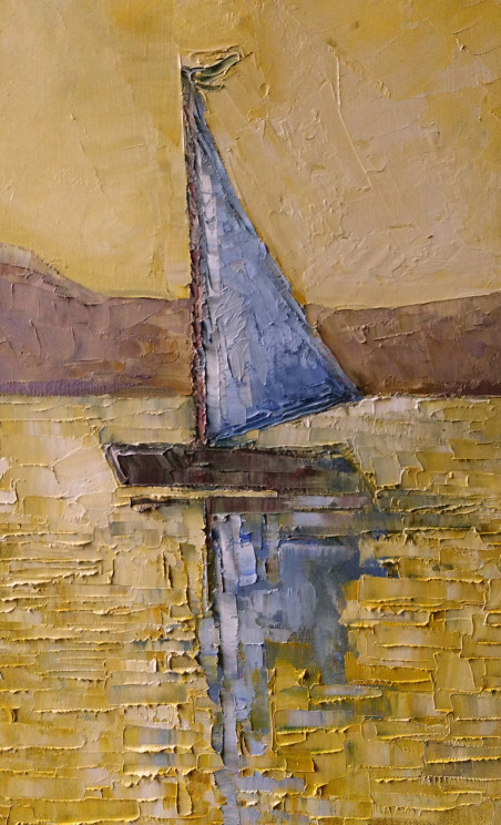 Blue Sail original painting by Simonas Gutauskas. Home