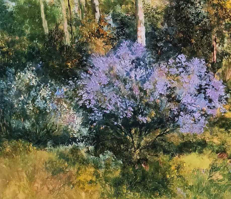 Blooming Lilacs original painting by Birutė Butkienė. Home