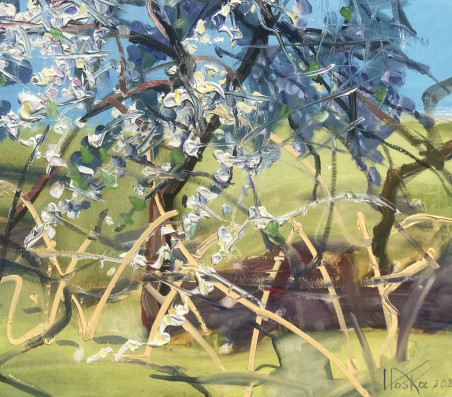 Apple Trees original painting by Vytautas Poška. Home