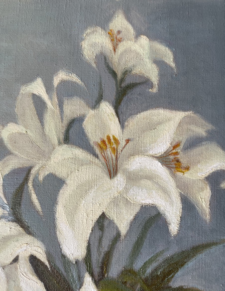 Lilium Regale Blooming original painting by Danutė Virbickienė. Home