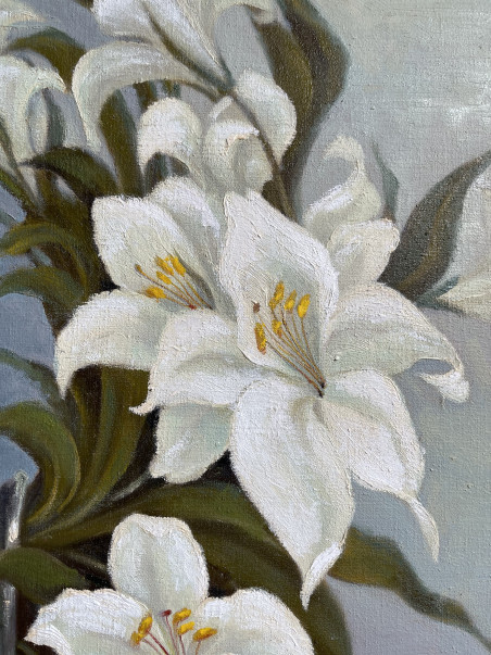 Lilium Regale Blooming original painting by Danutė Virbickienė. Home