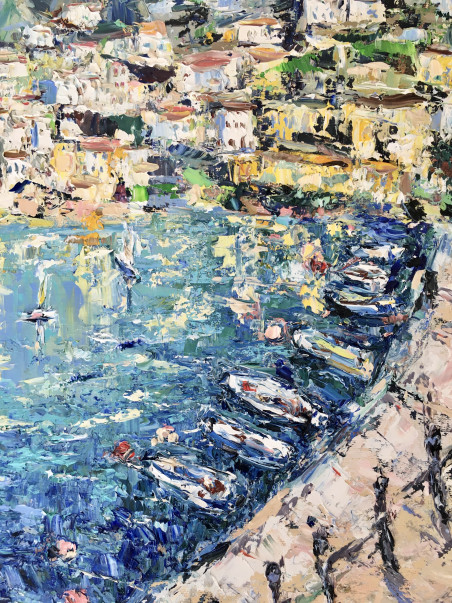 Amalfi Seascape original painting by Vilma Gataveckienė. Sea