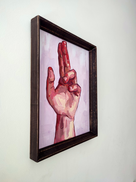 Red Hand Studio original painting by Birutė Remeikytė. Curated Collections