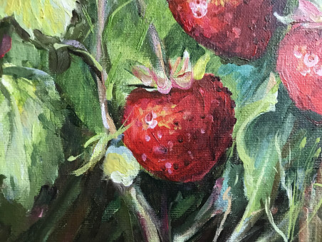 Strawberry Summer original painting by Birutė Bernotienė McCarthy. Home