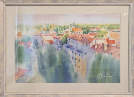 Evening light. Vilnius original painting by Svetlana Ovinova. Home