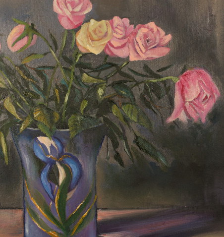 Roses original painting by Vladimiras Jarmolo. Home