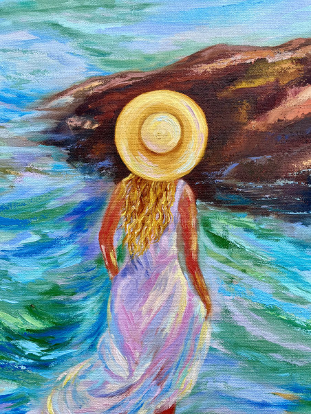 In the waves. Sea original painting by Rita Medvedevienė. Home