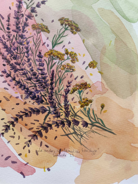 Lavender and Helichrysum in the Heat original painting by Gabrielė Prišmantaitė. Home