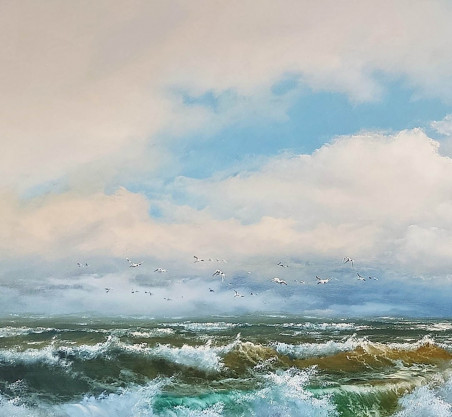 Baltic Sea 8 original painting by Valdas Ančeris. Marine Art